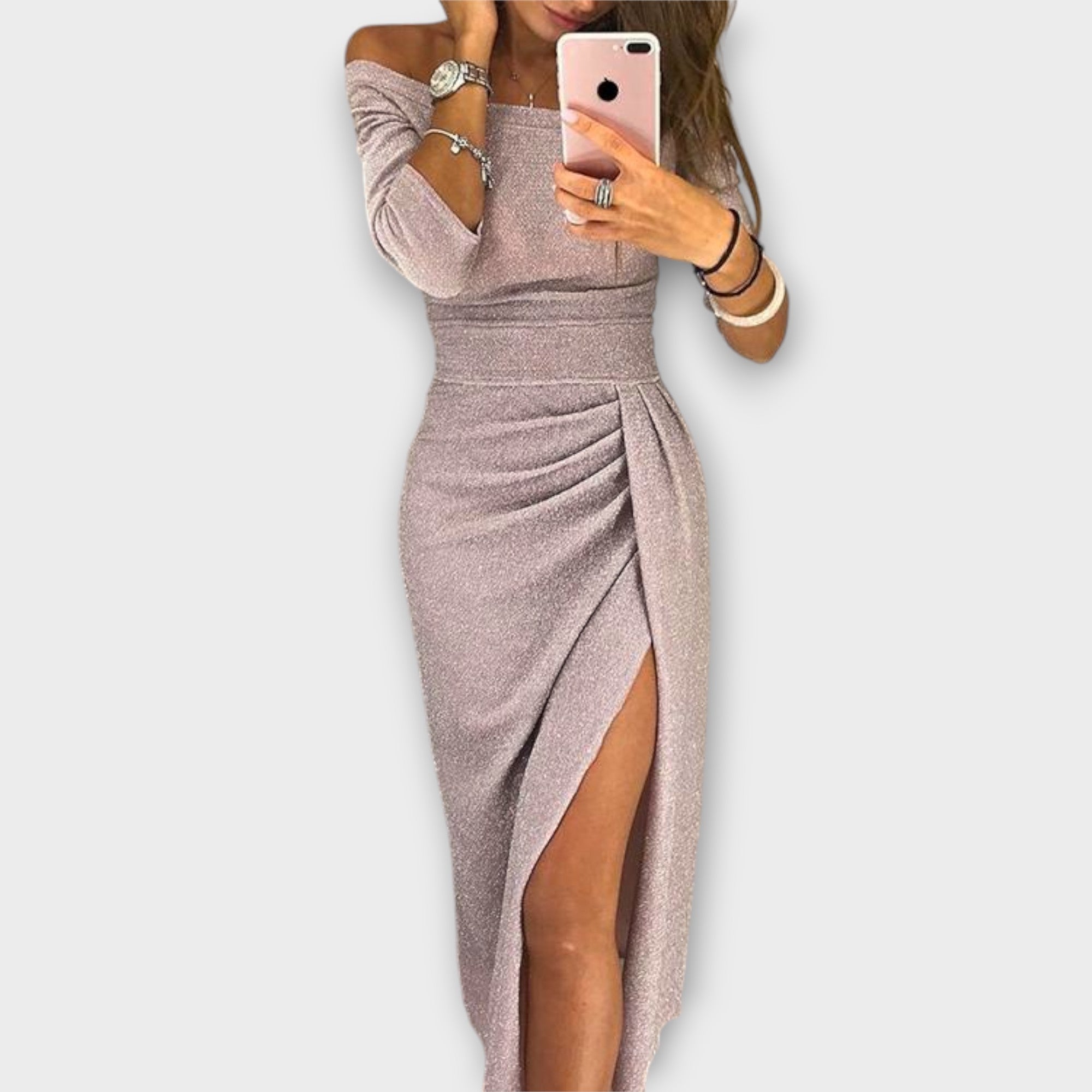 Lena - Elegantne Õla Pealt Rippuv Kleit