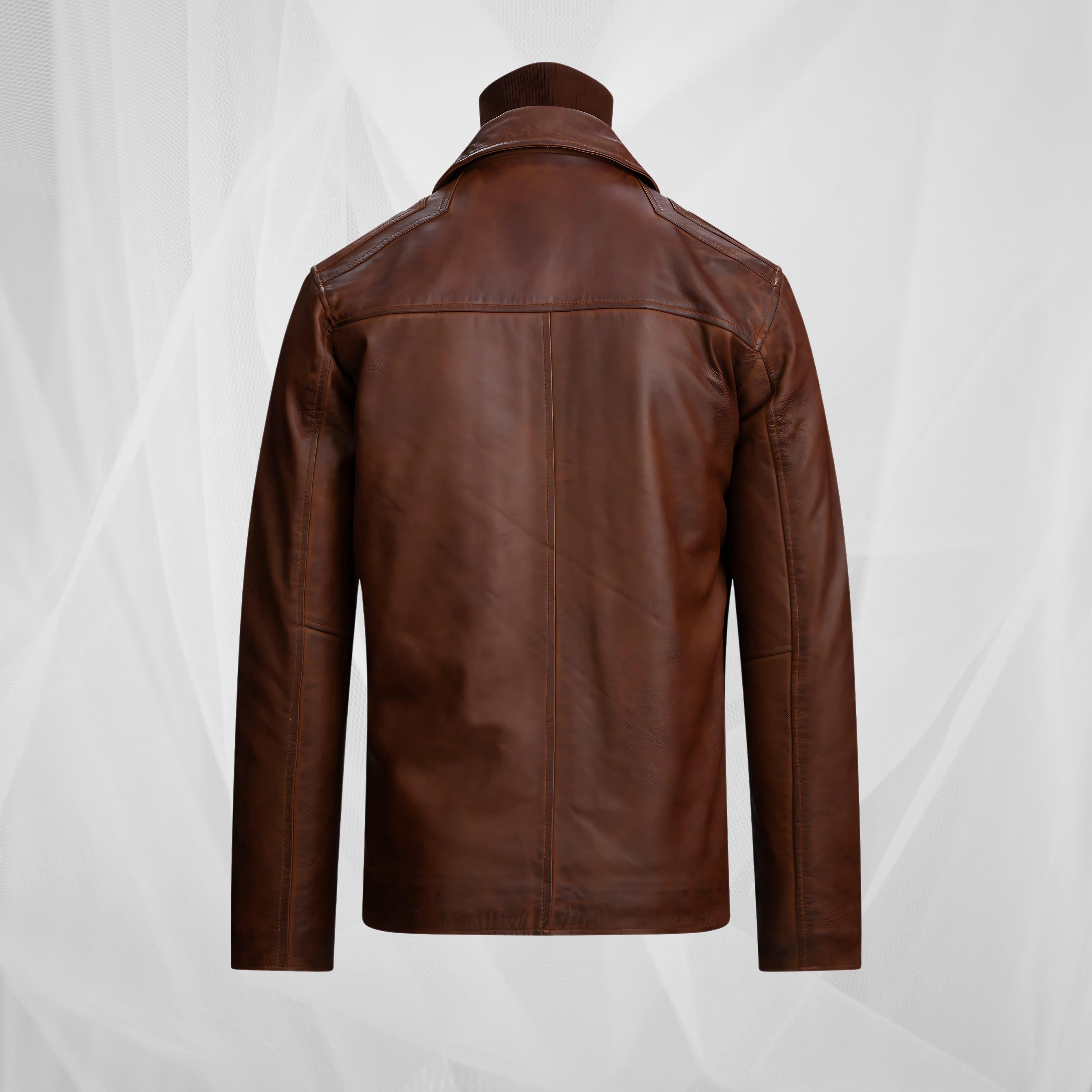 Vintage pruun jakk cafe racer stiilis